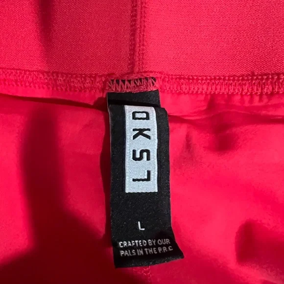 LSKD Women's Red Skirt Scarlet Ace tennis workout skirt built in shorts large - Picture 4 of 7